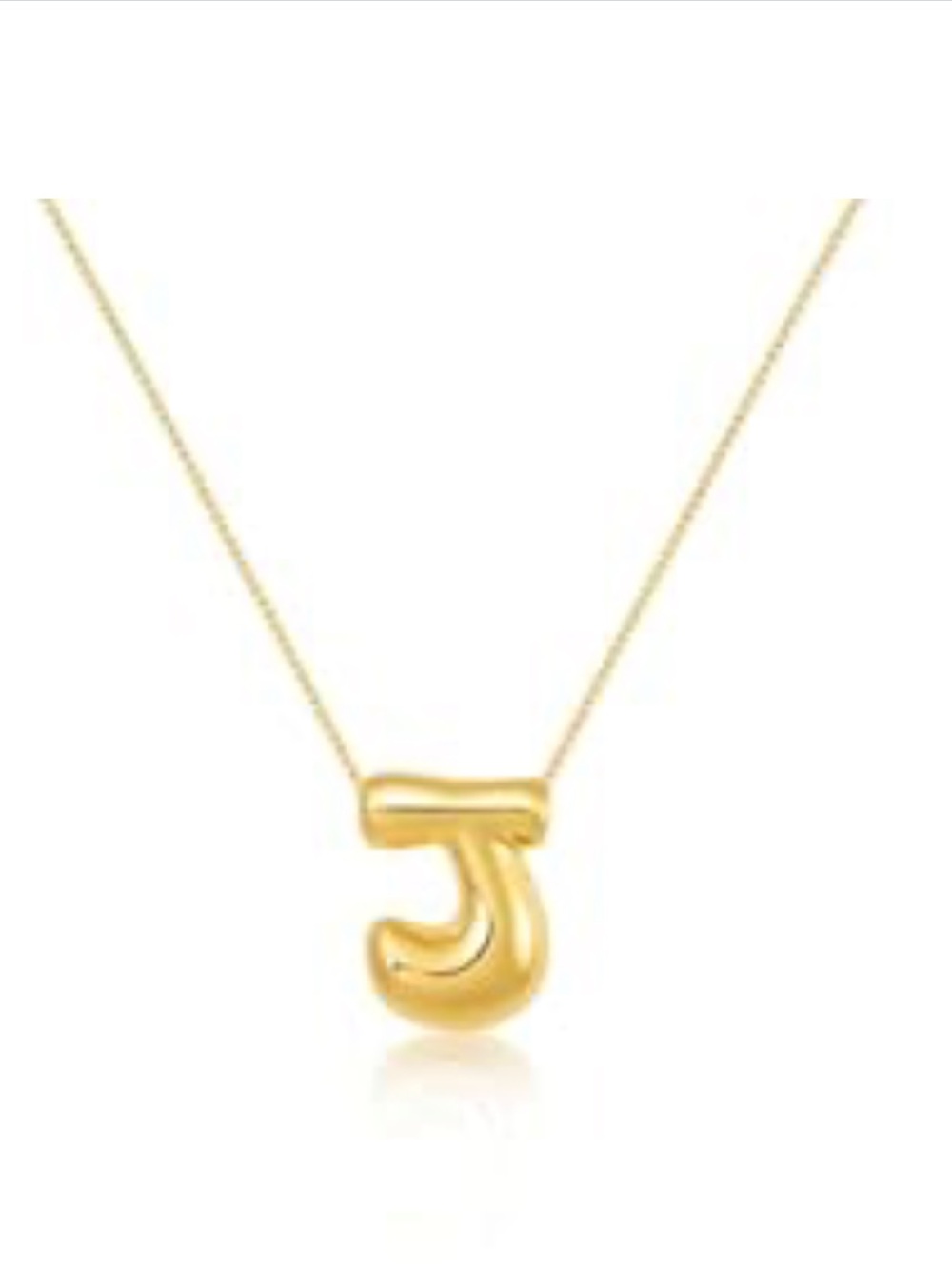 Gold Plated NEW with Box Balloon “J” Initial Charm Necklace with Box